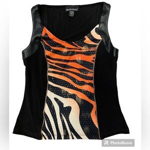 Frank Lyman Design tank style top.  Size: 10.  Faux leather around the straps.